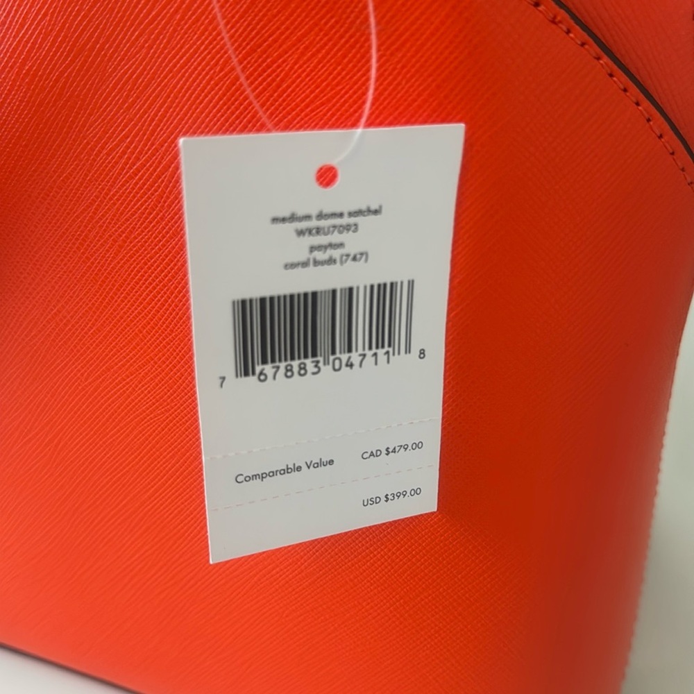 NWT Kate Spade Payton Medium Dome Satchel Coral Buds Saffiano Leather Crossbody - Picture 3 of 9
